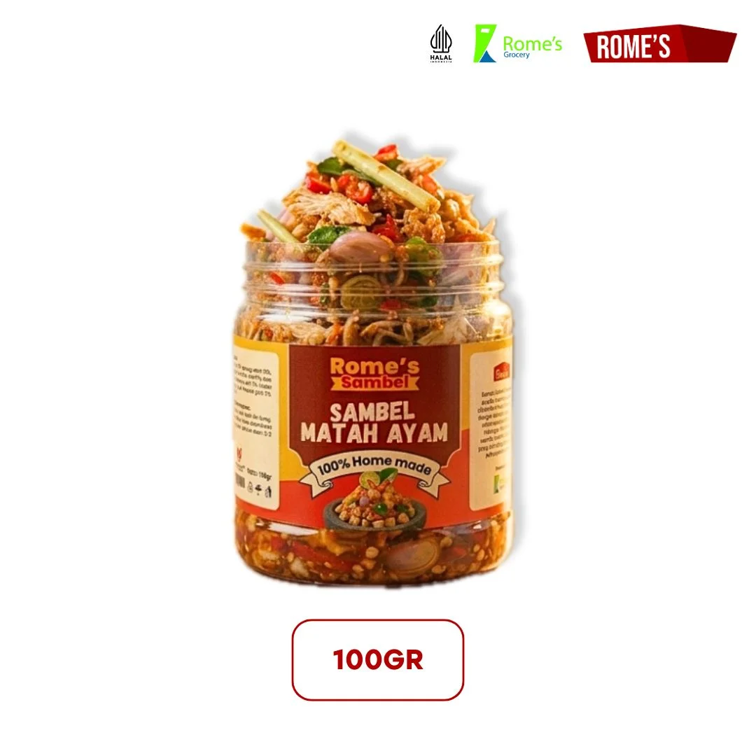 Sambal Sambal Matah Ayam Rome's Daily - Sambel Lauk Ayam Suwir Praktis 100g - Romes Daily
