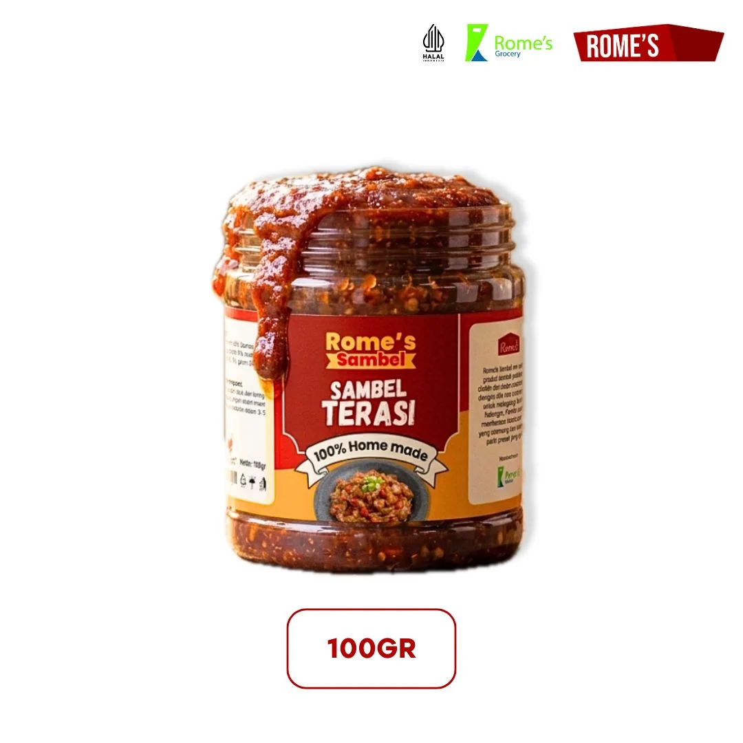 Sambal Sambal Terasi Bakar Rome's Daily - Sambel Trasi Enak Teman Nasi Hangat 100g - Romes Daily