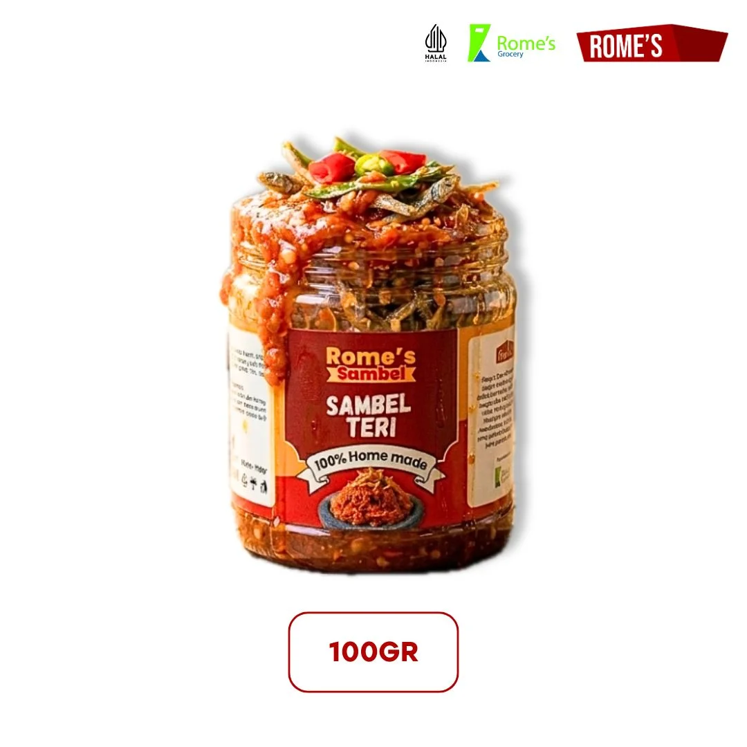 Sambal Sambal Teri Rome's Daily - Sambel Teri Lauk Siap Makan 100g - Romes Daily